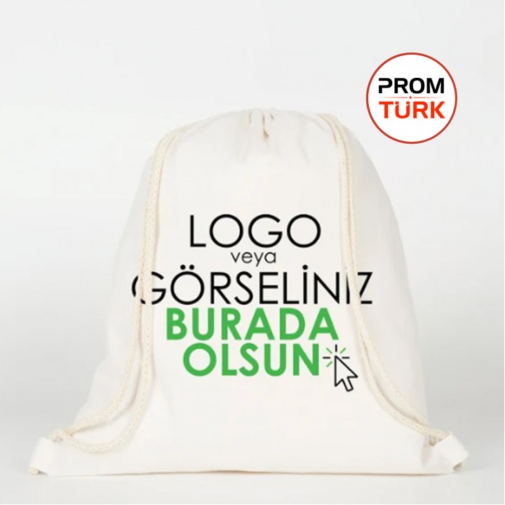 Logo Baskılı Büzgülü Sırt Çantası